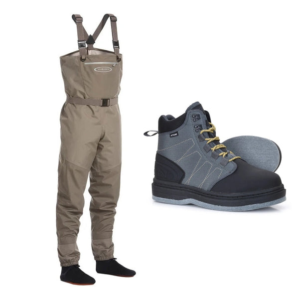 Vision Atom Stockingfoot Waders and Atom Felt Sole Wading Boots Outfit Deal