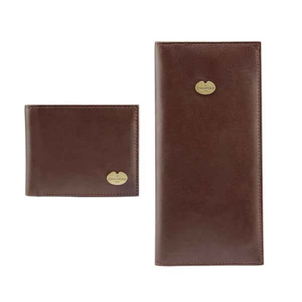 Le Chameau Bifold Wallet & License Wallet Gift Set - Dark Brown