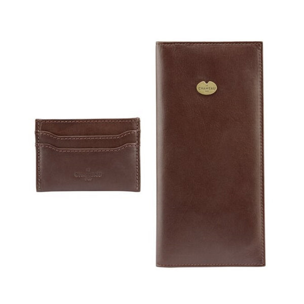Le Chameau Card Wallet & License Wallet Gift Set - Dark Brown
