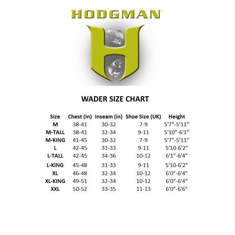 Hodgman Size Chart