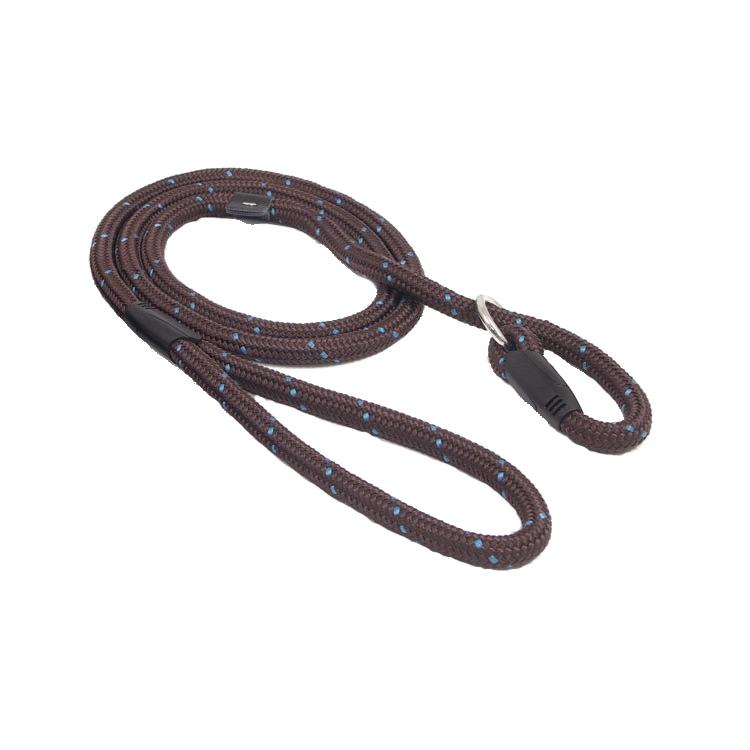 Rosewood Rope Twist Slip Lead - Brown/Teal - 64in