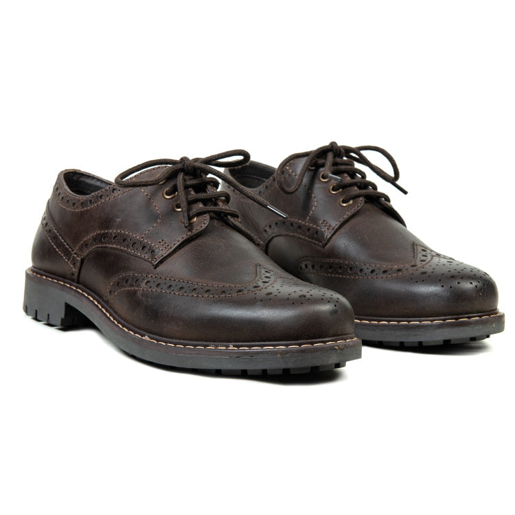 Hoggs of Fife Inverurie Country Brogue Shoes - Waxy Brown