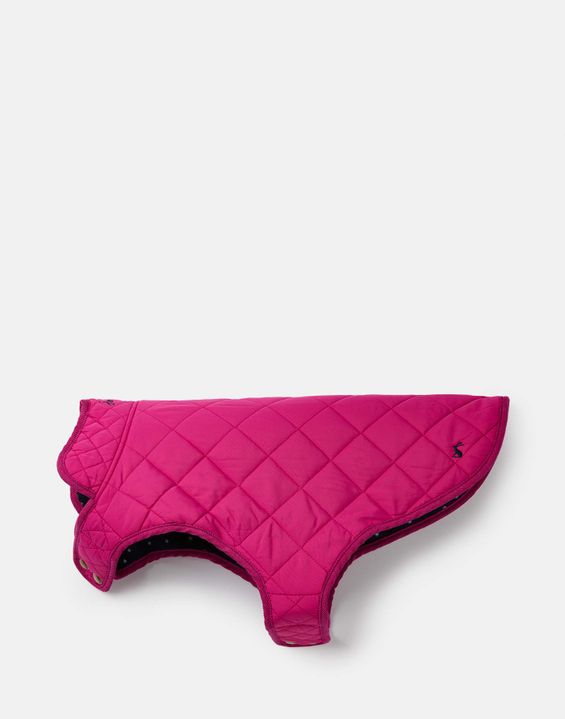 Joules Quilted Dog Coat - Raspberry