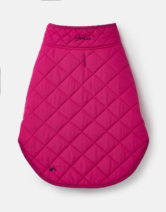 Joules Quilted Dog Coat Raspberry John Norris